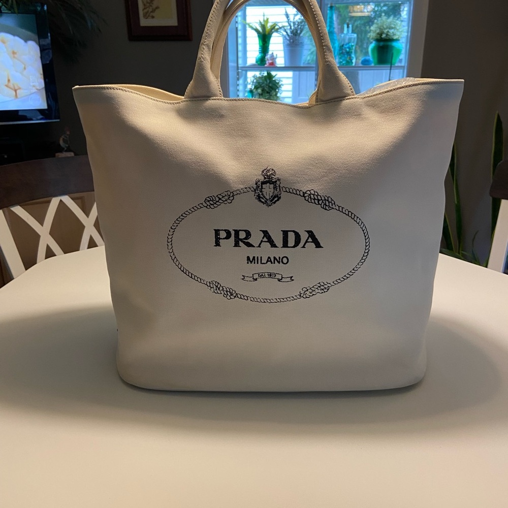 Authentic Prada oversized Canapa bag in excellent condition